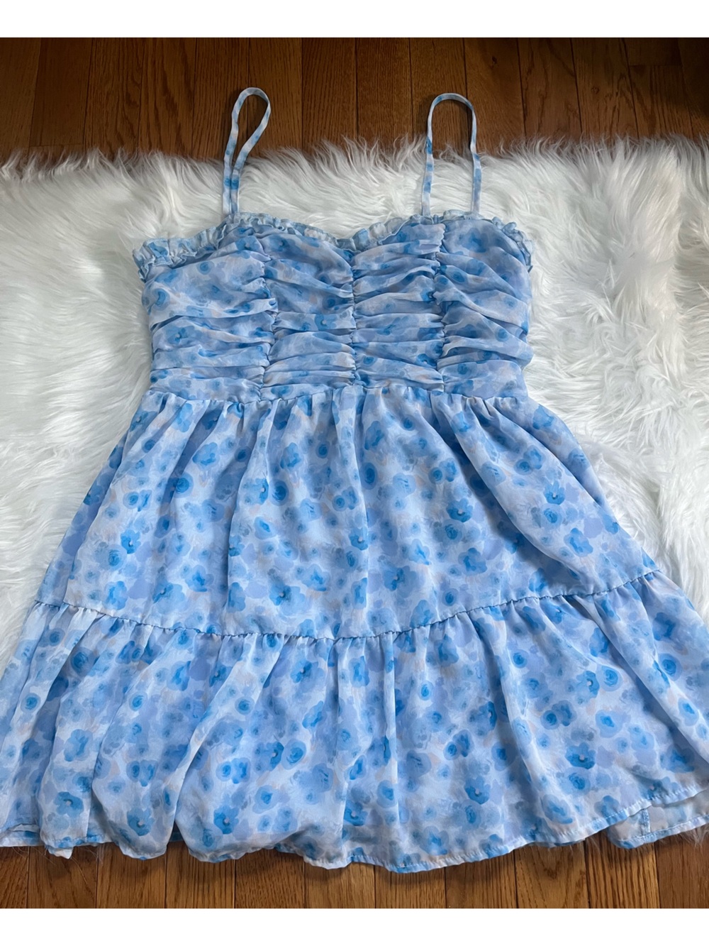 SHEIN Light Blue Solid Dress